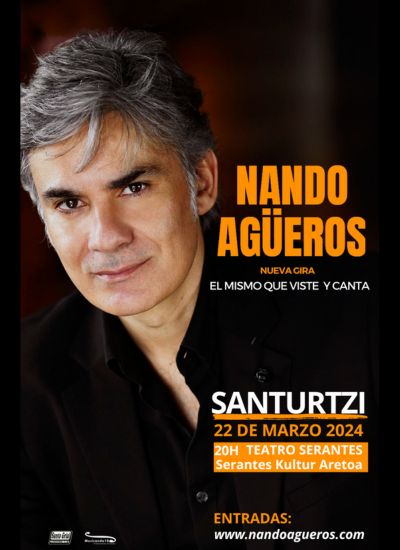 Mañana 22 de marzo @nandoagueros ofrecerá un concierto en Santurtzi en el Teatro Serantes. Consigue tus entradas en serantes.com/agenda/nando-a…