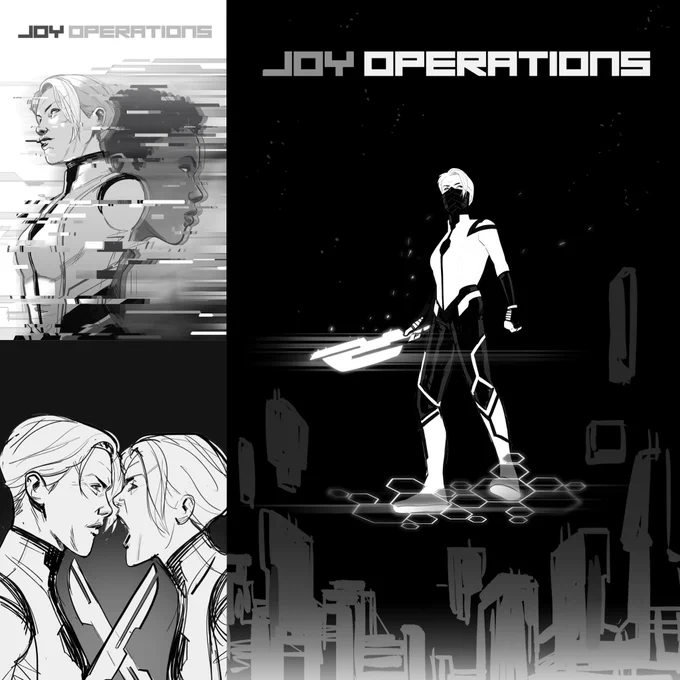 More un-used cover concepts for Joy Operations. Volume One is out now and Volume Two begins this June ! @BRIANMBENDIS 
