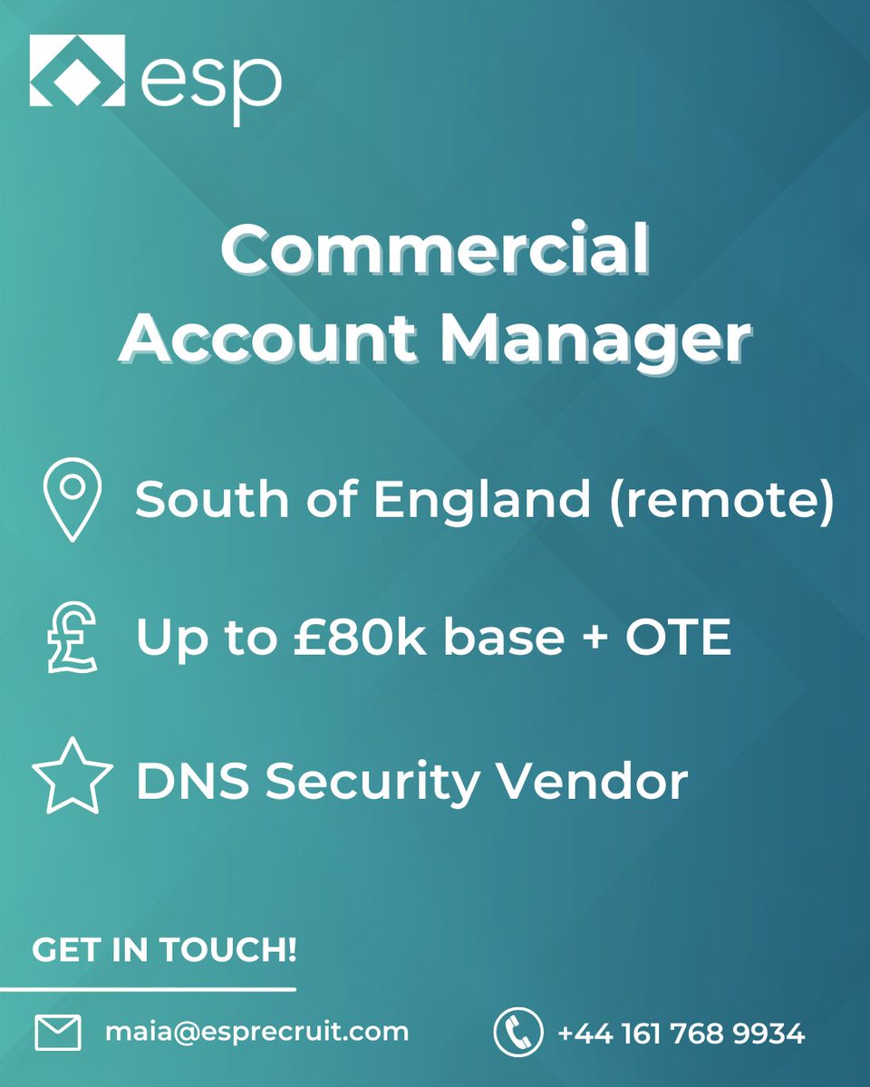 Do you enjoy winning new relationships and driving new business with customers? Are you looking to accelerate your career and join a market leader in DNS Security? 👀

This is a great opportunity to join a recently rebranded and stand-alone business where they are the best in ...