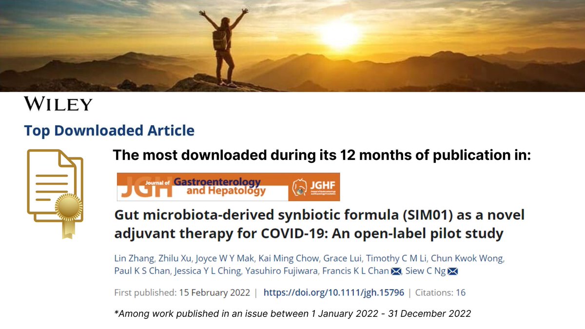 We are ecstatic to announce that the study of SIM01 has been recognized as the most downloaded paper by Wiley within its first year of publication in the Journal of Gastroenterology and Hepatology. Congratulations! onlinelibrary.wiley.com/doi/10.1111/jg… 🎉🔬