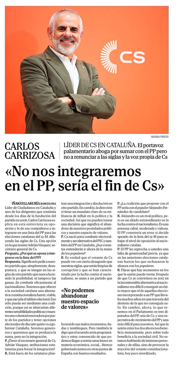 CiutadansCs's tweet image. Os dejamos la entrevista que publica hoy @elmundoes al presidente de CS @carrizosacarlos 

Puedes leerla en digital aquí
📰 elmundo.es/cataluna/2024/…

O en El Mundo papel 👇