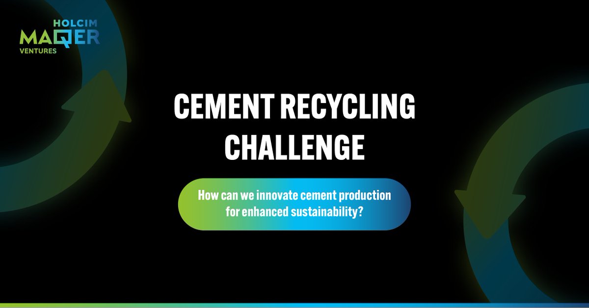 ♻️Are you a #startup ready to disrupt the cement industry? The Holcim MAQER Ventures Accelerator Season 4 has what you’re looking for! Take on the Cement Recycling Challenge and propose innovative methods to recover cement from waste concrete💪

Apply now👉bit.ly/3UVZ42O