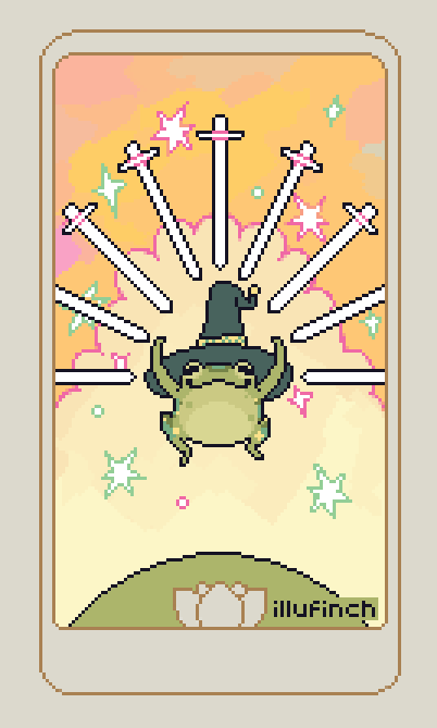 frog mage tarot #pixelart #ドット絵