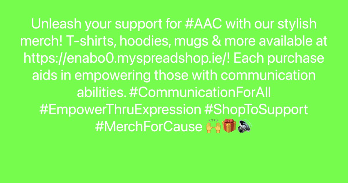 Unleash your support for #AAC with our stylish merch! T-shirts, hoodies, mugs & more available at ayr.app/l/J7iE/! Each purchase aids in empowering those with communication abilities. #CommunicationForAll #EmpowerThruExpression #ShopToSupport #MerchForCause 🙌🎁🔊