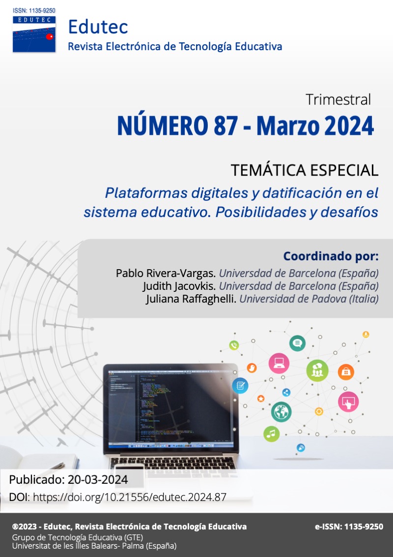 Revista Edutec (@revistaedutec) on Twitter photo 📢 📢Publicado núm. 87 de <a href="/RevistaEdutec/">Revista Edutec</a>, que incluye la sección especial “Plataformas digitales y datificación en el sistema educativo. Posibilidades y desafíos” coord. por <a href="/pabloriverabcn/">Pablo Rivera</a> , Judith Jacovkis y <a href="/JulianaR71/">Juliana Raffaghelli @LaRaffa@xarxa.cloud</a> 
🌐 edutec.es/revista/index.… 📢 📢Publicado núm. 87 de <a href="/RevistaEdutec/">Revista Edutec</a>, que incluye la sección especial “Plataformas digitales y datificación en el sistema educativo. Posibilidades y desafíos” coord. por <a href="/pabloriverabcn/">Pablo Rivera</a> , Judith Jacovkis y <a href="/JulianaR71/">Juliana Raffaghelli @LaRaffa@xarxa.cloud</a> 
🌐 edutec.es/revista/index.…