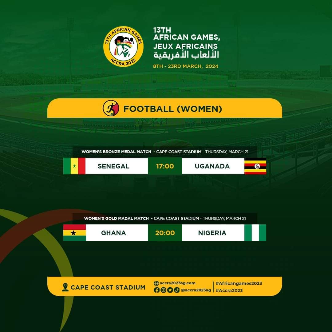 Schedule for women's football #Accra2023 #AfricanGames2023 #ExperienceTheAfricanDream