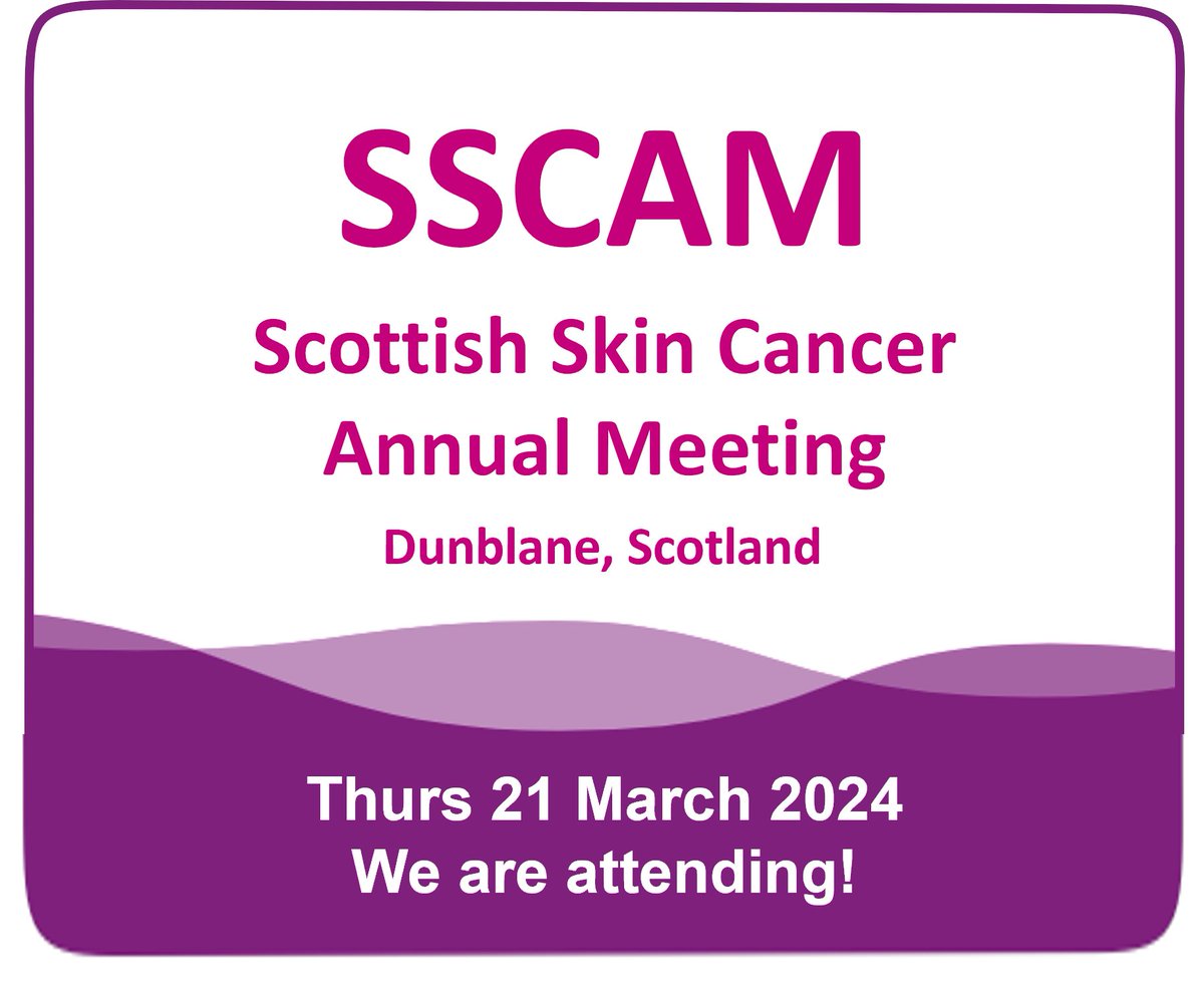 @AMLoBiosciences are attending the Scottish Skin Cancer Annual Meeting, 21 March, in Dunblane that brings together 3 cancer networks. We are looking forward to speaking to experts about how our prognostic #AMBLor technology could aid #melanoma clinical decision making.