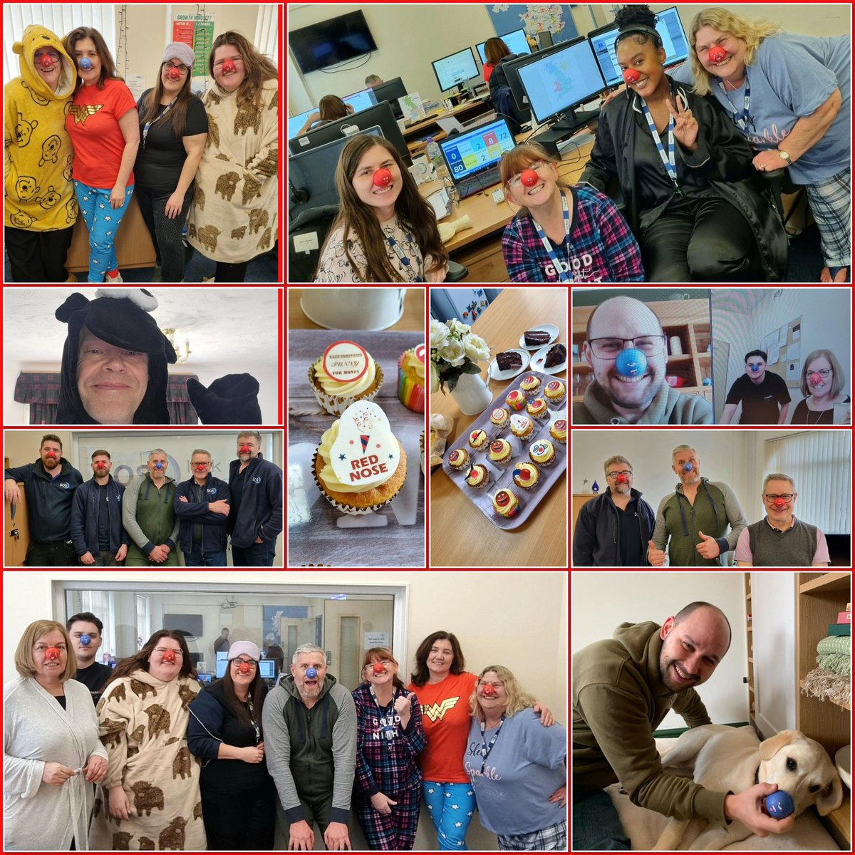 Having fun and raising money! SOS Red Nose day 2024 'Wear Your PJ's To Work'! 🔴🤡🧁🎊 #rednoseday #rednoseday2024