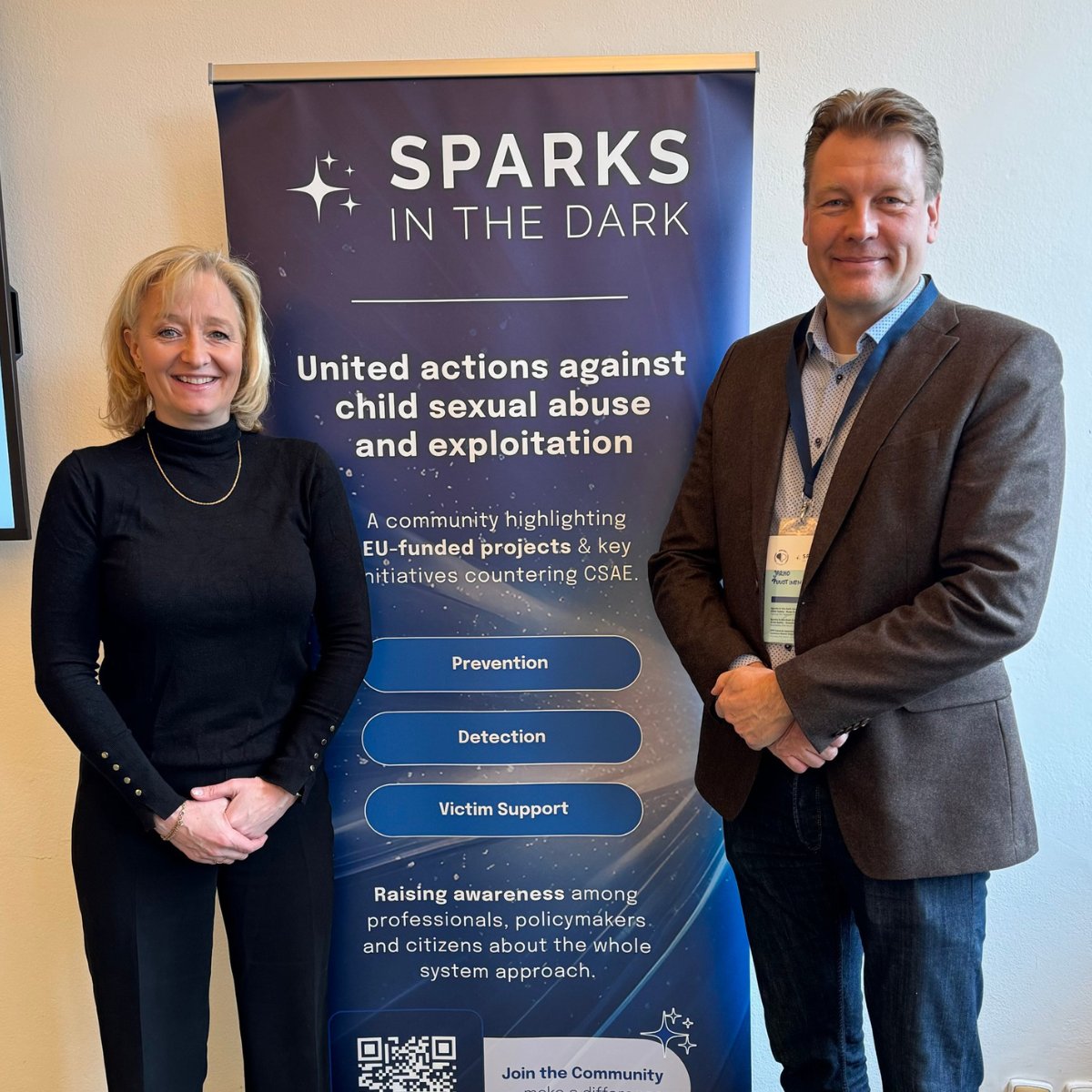 Executive Director @NinaVaaranen and Jarmo Puustinen from @Sisaministerio at the Sparks in the Dark Conference: United for Child Safety and 2PS General Assembly. Sparks in the Dark showcases EU-funded projects and other initiatives against child sexual abuse and exploitation,…