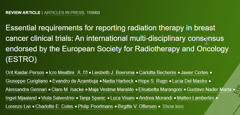 Check out the review paper in Radiotherapy & Oncology spotlighting the ESTRO-endorsed essential requirements for reporting radiation therapy in breast cancer clinical trials. 👉 bit.ly/4csxErQ @RadiotherapyOn1