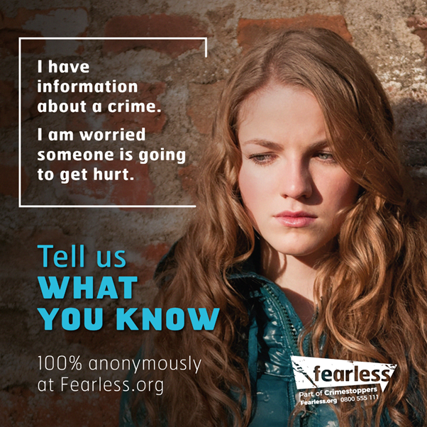 Less than one fifth of young people who witness a violent crime go on to report it. It’s time to change the narrative around reporting crimes. Find out more about how to report crimes and become an active bystanders on Fearless.org