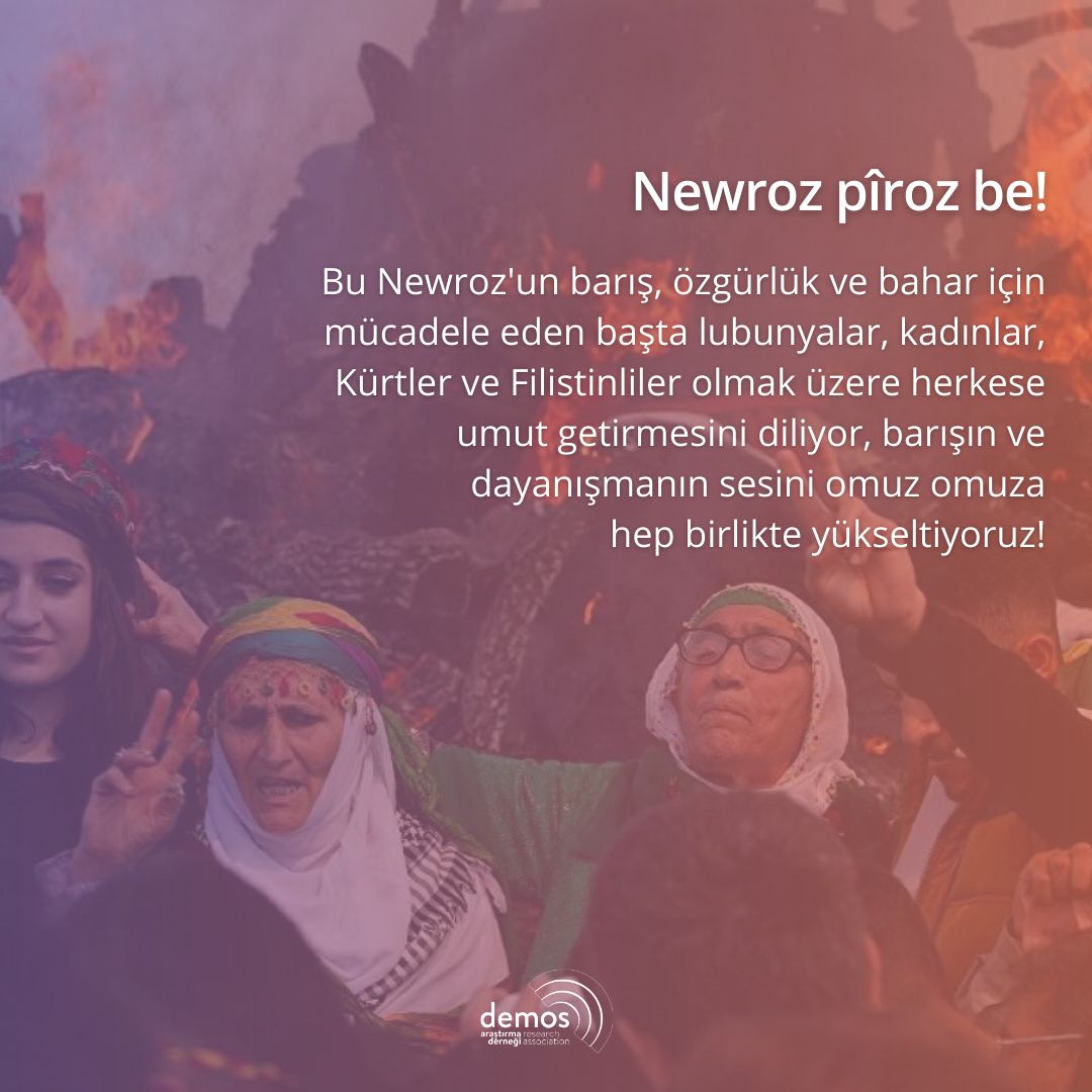 Newroz pîroz be! Bu Newroz'un barış, özgürlük ve bahar için mücadele eden başta lubunyalar, kadınlar, Kürtler ve Filistinliler olmak üzere herkese umut getirmesini diliyor; barışın ve dayanışmanın sesini omuz omuza, hep birlikte yükseltiyoruz! #Newroz2024 #RabeNewrozHat
