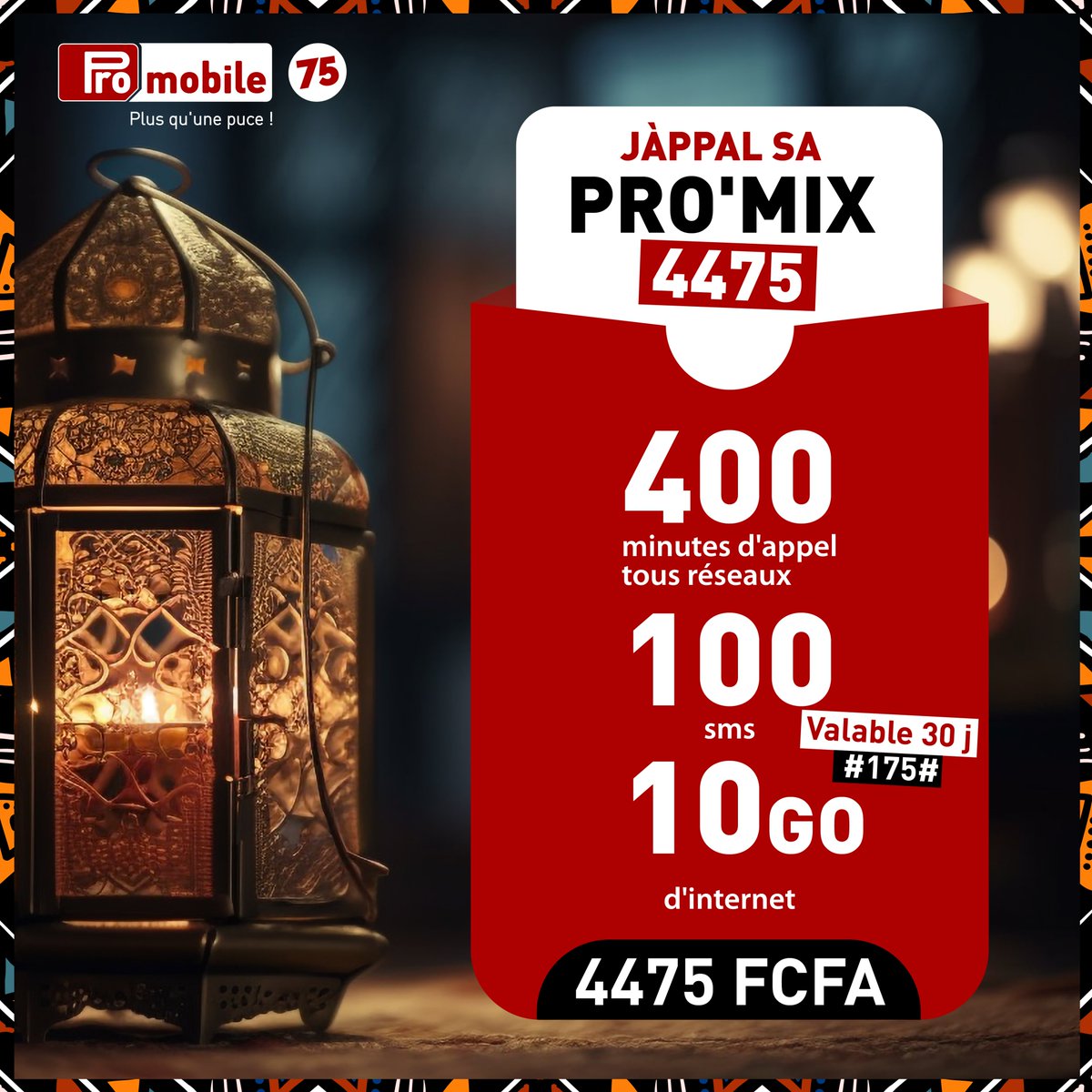 promobilesn's tweet image. Restez connecté avec vos proches grâce au forfait Promix 4475 ! Minutes, SMS, Internet... tout ce dont vous avez besoin pour partager les moments précieux de ce mois béni !

#promobilesénégal #promobile #Mbegtémi #madeinsenegal #SunuMoomel