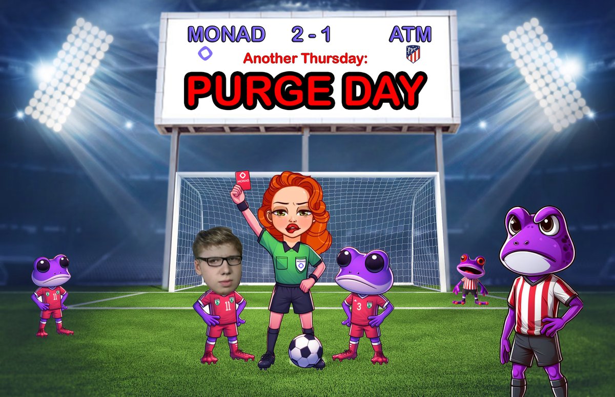 Another Thursday and another PurgeDay
<a href="/monad_xyz/">Monad</a> <a href="/JohnWRichKid/">John W. Rich Kid (Wendy’s Fry Cook)</a> #MONAD #Mission7