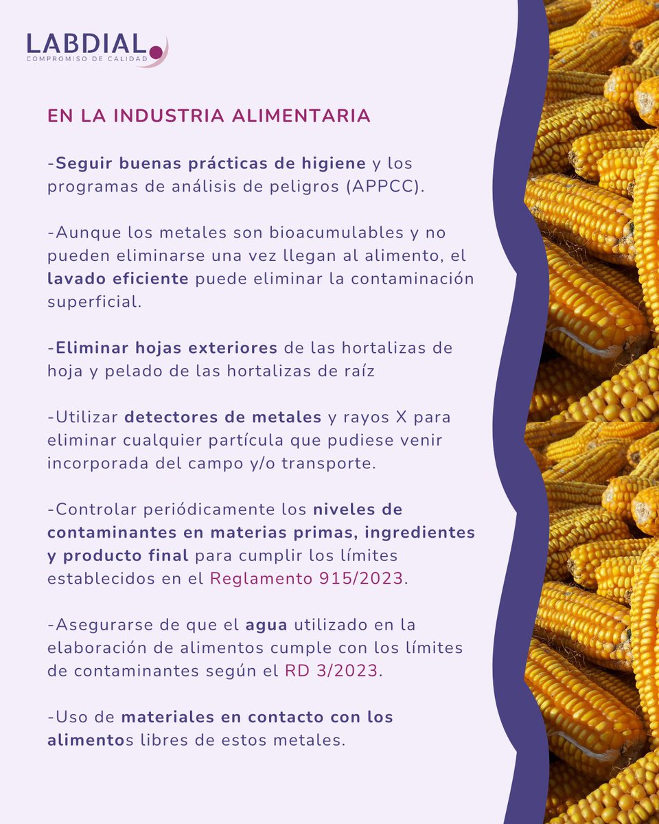 Labdial2008's tweet image. ❗ #Metales en #Verduras y #hortalizas 🥕: Los #contaminantes que comúnmente se pueden encontrar en estos alimentos son el plomo y cadmio. Este grupo de #alimentos representa una de las mayores exposiciones debido a su consumo elevado. ¿Cómo gestionar el #riesgo? 👉