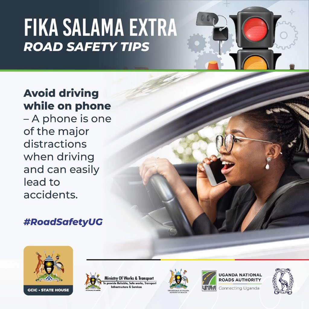 Focus on the wheel not phone 📞!
#RoadSafetyUG