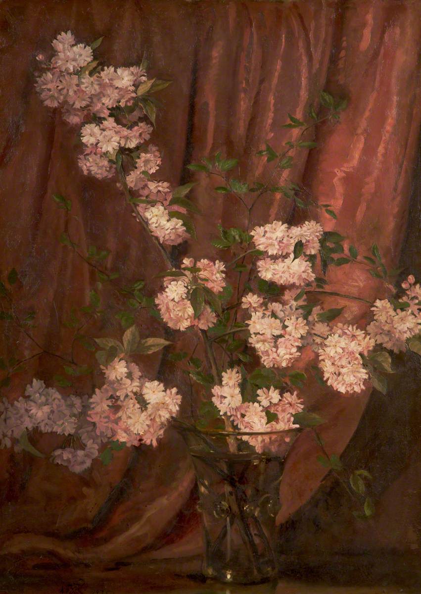 We're heading across the world to Japan for today's @artuk #OnlineArtExchange - and is there a more perfect piece of art to celebrate spring too? 🌸 🇯🇵 🌸 Double Japanese Cherry | William Bruce Ellis Ranken @warringtonmus