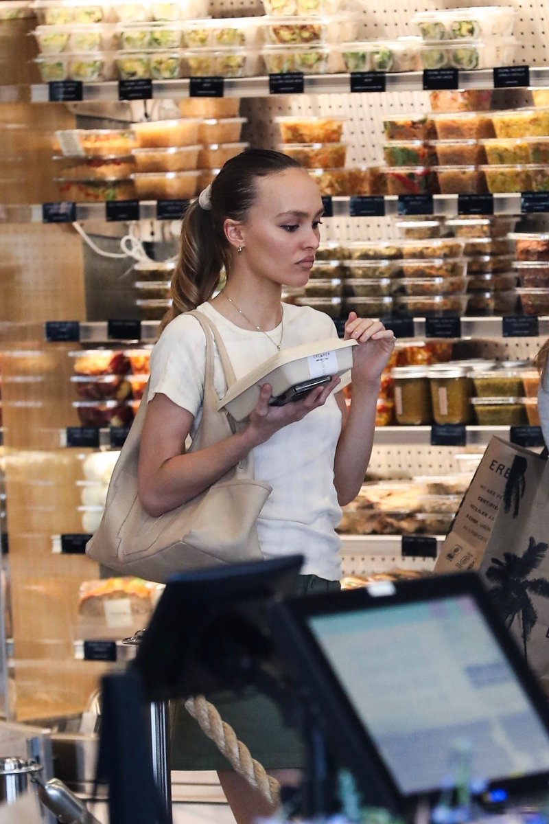 Lily Rose Depp seen at Erewehon Market in Los Angeles, California.