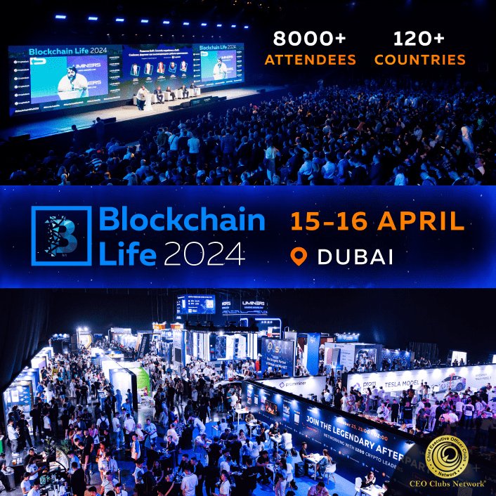 CEOClubsNetwork's tweet image. 🚀CEO Clubs Partner Event: Blockchain Life 2024  🔗📈

Our partner event aims to unite crypto luminaries from 120 nations, providing a unique opportunity to engage with the foremost minds in the field.

#CryptoLeaders #BlockChain2024 #PartnerEvent #CEOClubs #CEOClubsNetwork