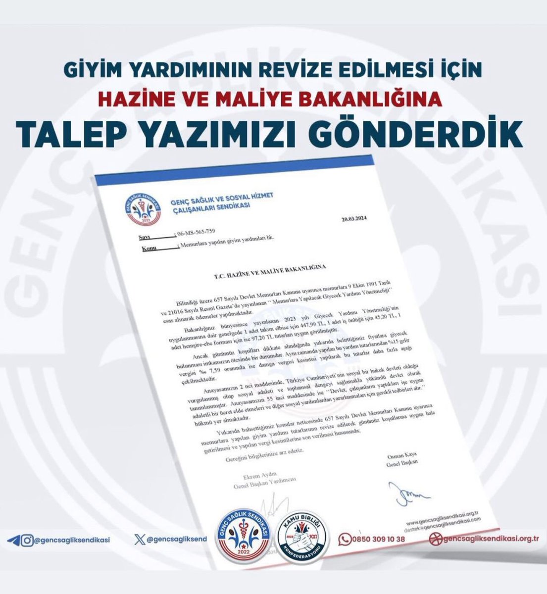 Yıllar öncesine ait “𝗚𝗶𝘆𝗶𝗺 𝗬𝗮𝗿𝗱ı𝗺ı 𝗬𝗼̈𝗻𝗲𝘁𝗺𝗲𝗹𝗶𝗴̆𝗶” artık revize edilmelidir.

Günümüz şartları ve ekonomik koşulları göz önüne alınıp “ 𝗬𝗲𝗻𝗶 𝗚𝗶𝘆𝗶𝗺 𝗬𝗮𝗿𝗱ı𝗺ı 𝗬𝗼̈𝗻𝗲𝘁𝗺𝗲𝗹𝗶𝗴̆𝗶” hazırlanmalıdır.

Bu konu ile ilgili bakanlığı başvuruda