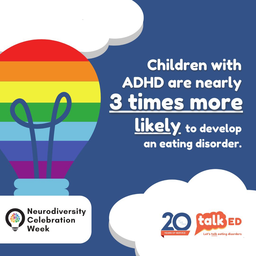 Talk ED is proud to support Neurodiversity Celebration Week 2024.🧩 There is a link between neurodivergence and eating disorders and by creating a supportive environment and exploring strategies to address challenges, individuals can develop healthier relationships with food.