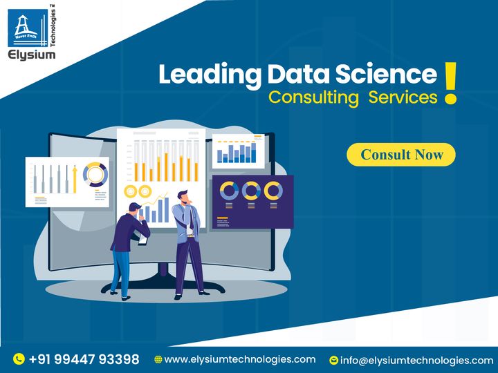 📞 Call us now - +91 99447-93398
#elysiumtechnologies #ETPL #datascienceconsultation #ConsultingServices #datascienceagency #artificialintelligencetechnology #Mechinelearning #Datasolution#dataanalytics #datavisualization #DataScienceConsulting #Data