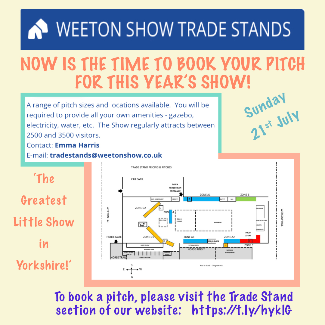 Calling all traders – it’s time to book a pitch for this year’s Show! With around 3000 people expected to attend throughout the day, it’s the perfect opportunity to reach new customers. More info on our website. #thegreatestlittleshowinyorkshire #handmadegifts #countrycrafts