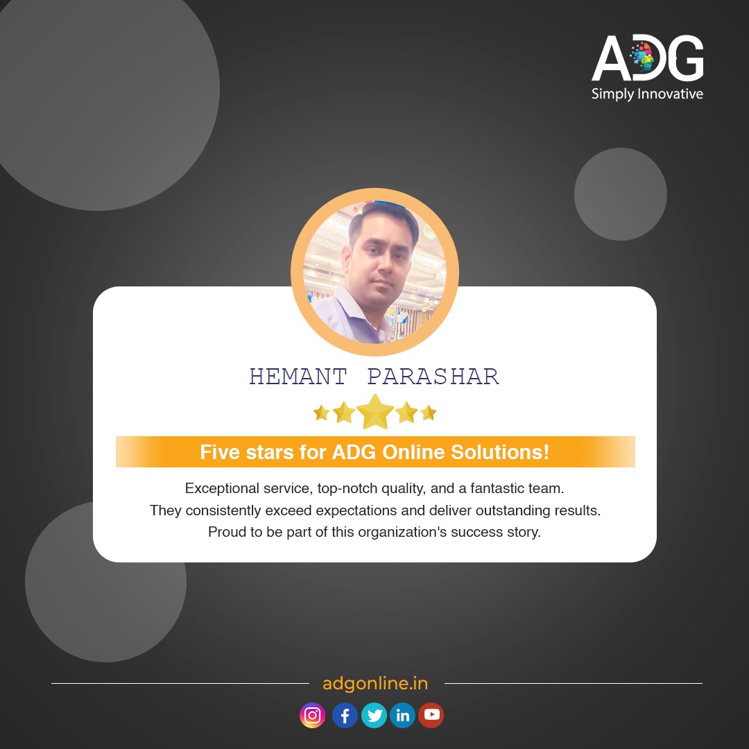 A valued member of our team, sharing their experience working at ADG ONLINE SOLUTIONS PVT LTD.

#EmployeeTestimonial #CompanyCulture #adgonline #adgworklife