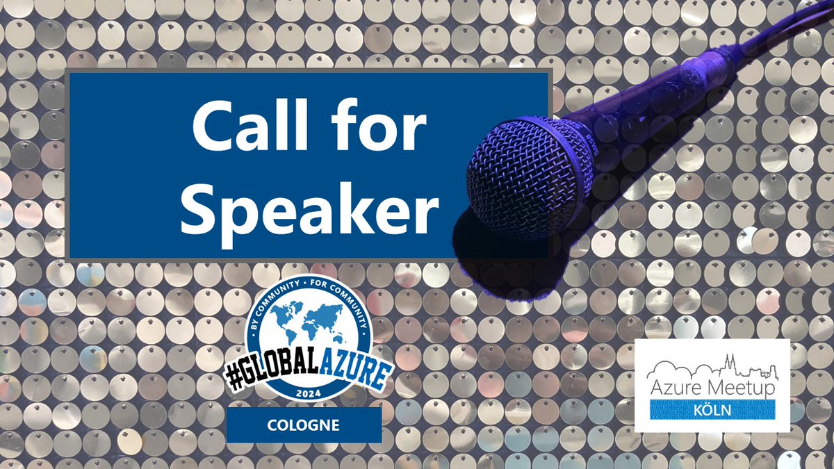 Azure Meetup Cologne (@azurecgn) on Twitter photo 💎Call for Speaker 💎
#GlobalAzure Cologne 2024
➡️sessionize.com/azure-global-b…
Let´s talk #MicrosoftAzure
<a href="/azurecgn/">Azure Meetup Cologne</a> <a href="/Ra_Koellner/">Raphael Koellner #Copilot</a> 💎Call for Speaker 💎
#GlobalAzure Cologne 2024
➡️sessionize.com/azure-global-b…
Let´s talk #MicrosoftAzure
<a href="/azurecgn/">Azure Meetup Cologne</a> <a href="/Ra_Koellner/">Raphael Koellner #Copilot</a>