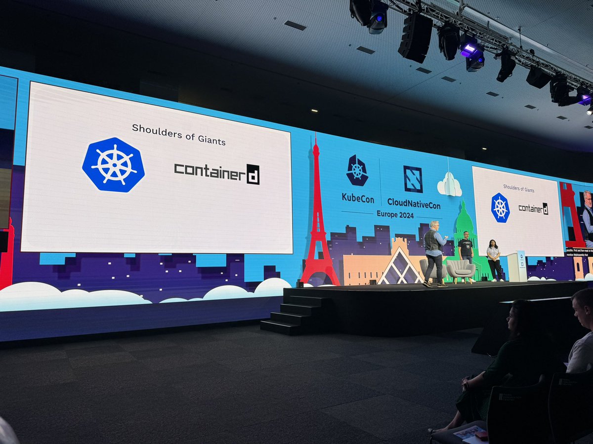 Loved the highlight on @containerd and our ability to plug in other shims and runtimes during the KubeSpin keynote with Fermyon and Zeiss this morning at #KubeConEU. The runwasi project and contributors have been an awesome addition to the project!