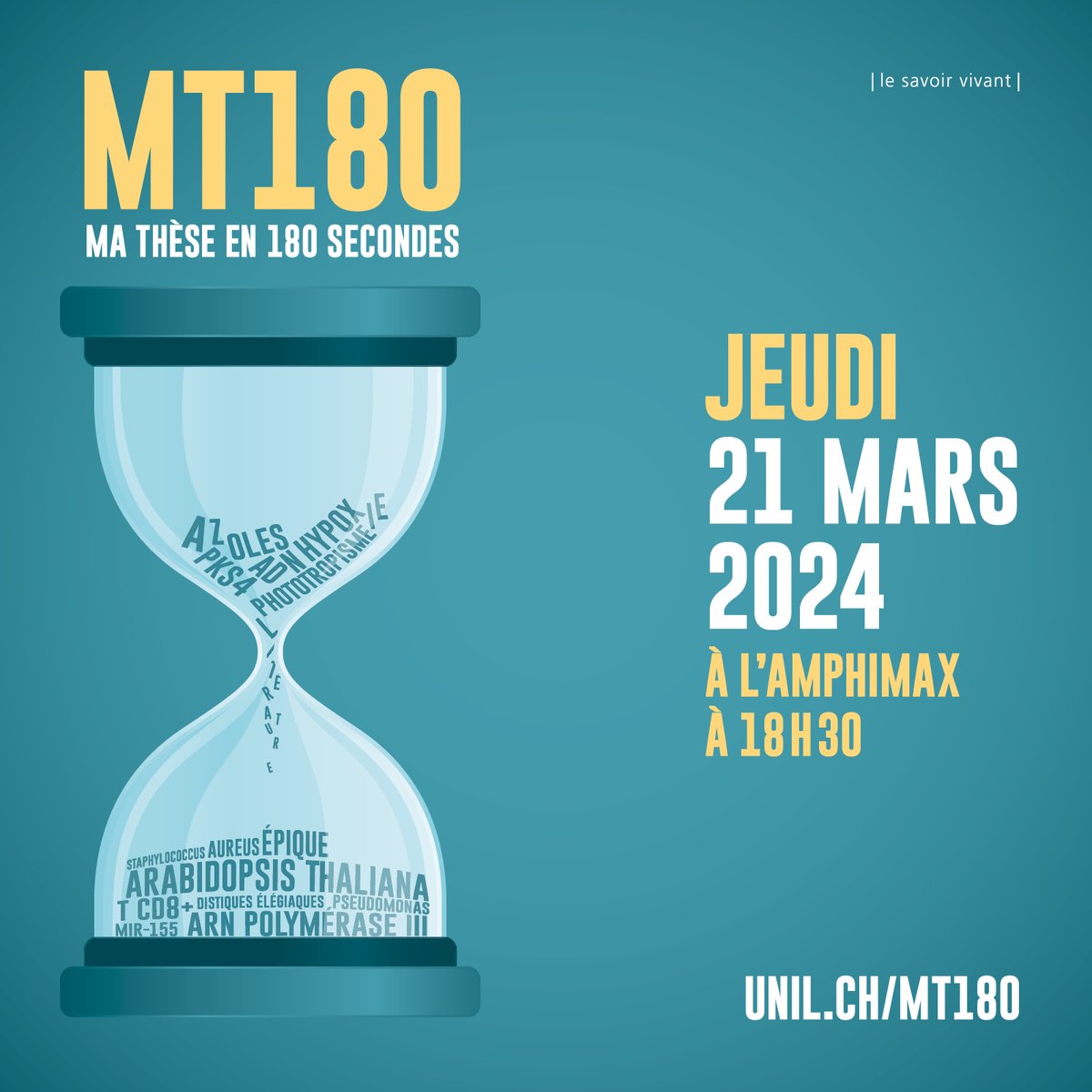 Université de Lausanne (@unil) on Twitter photo La finale UNIL de "Ma thèse en 180 secondes", c'est ce soir à 18h30. L'événement est complet, mais vous pouvez le suivre en ligne sur wp.unil.ch/mt180/ #MT180UNIL <a href="/MT180ch/">MT180 Suisse</a> La finale UNIL de "Ma thèse en 180 secondes", c'est ce soir à 18h30. L'événement est complet, mais vous pouvez le suivre en ligne sur wp.unil.ch/mt180/ #MT180UNIL <a href="/MT180ch/">MT180 Suisse</a>
