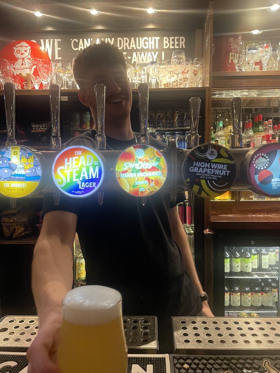 HOS_Headingley's tweet photo. πππππ ππ’π§π π¨π ππ‘π π°πππ€ πΊ
This weeks staff pint is selected by Joe, we have βMango Unchainedβ by @shindiggerbeer. A beautiful session ipa with a 4.2% ABV.
#headingley #headofsteam #teamsteam #pub #beer #ipa #pints #shindigger #shindiggerbrewery #leeds https://t.co/PE9tnXxheE