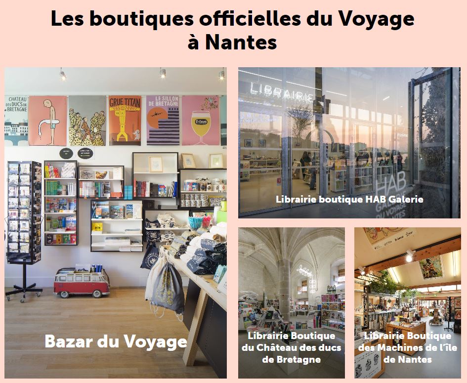 🎁 Des boutiques #LVAN Chacun de nos sites propose sa boutique : 📌Bazar du Voyage 📌Librairie @chateaunantes 📌Librairie de La HAB galerie 📌Boutique @lesmachinesntes #Souvenirs de #Nantes ou #cadeaux à offrir nous avons ce qu'il vous faut ! bit.ly/boutiques_LVAN