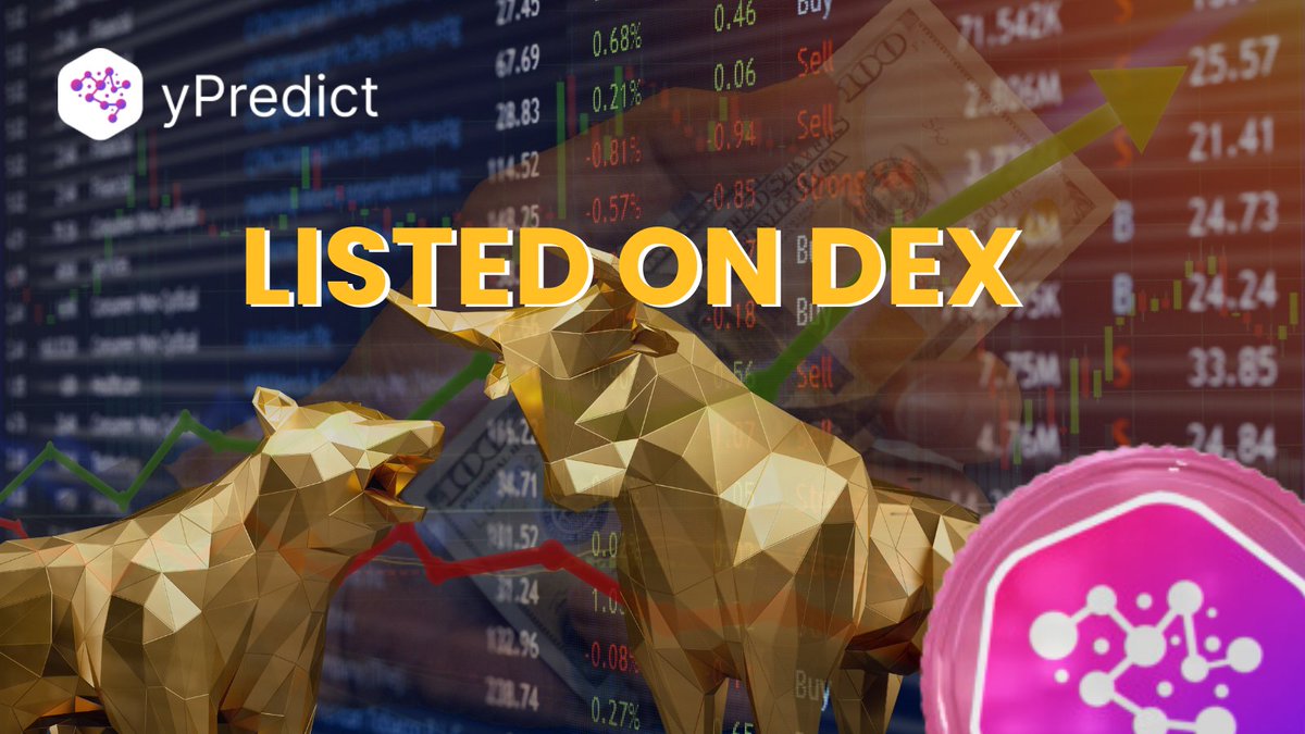 yPredict_ai's tweet image. 🚀 Exciting News! We are thrilled to share that #yPredict is making a big move into the world of decentralized finance (#DeFi)! 🌐

#YPRED is now officially listed on the DEX pool. This means you can enjoy a seamless trading experience with improved liquidity and more freedom. 💧…