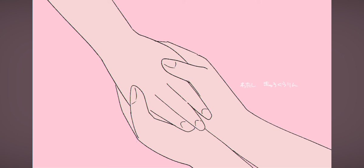 simple background multiple girls 2girls yuri fingernails holding hands pink background  illustration images