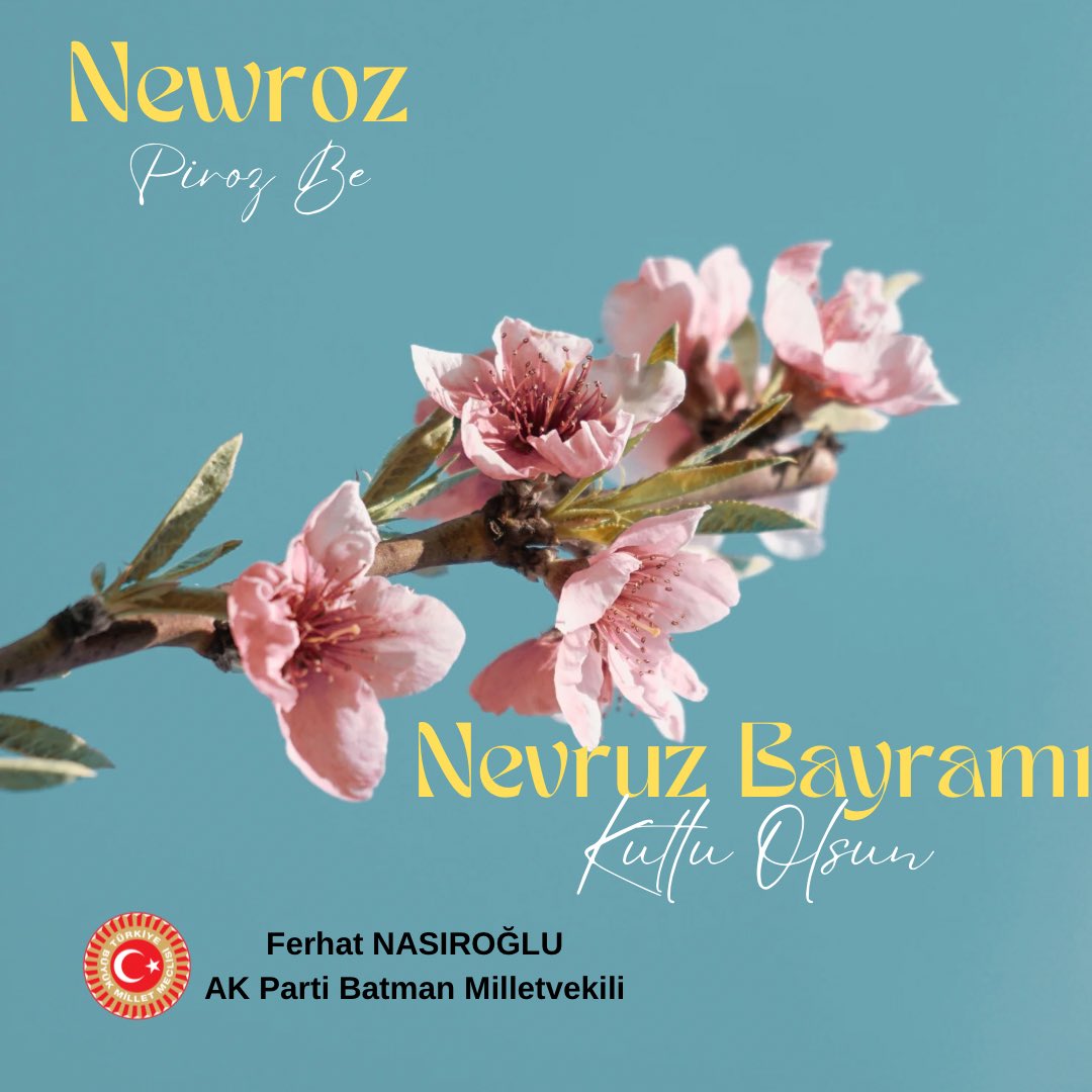 fnasiroglu's tweet photo. Newroz'a we pîroz be, ku destpêka pirbûn, bendewarî, aştî û dilşahiyê ye.

Bereketin, beklentilerin, huzurun ve mutluluğun başlangıcı olan Nevruz Bayramınız kutlu olsun.

#Newroz2024 #NevruzBayramı https://t.co/AsQDJ4aGWb