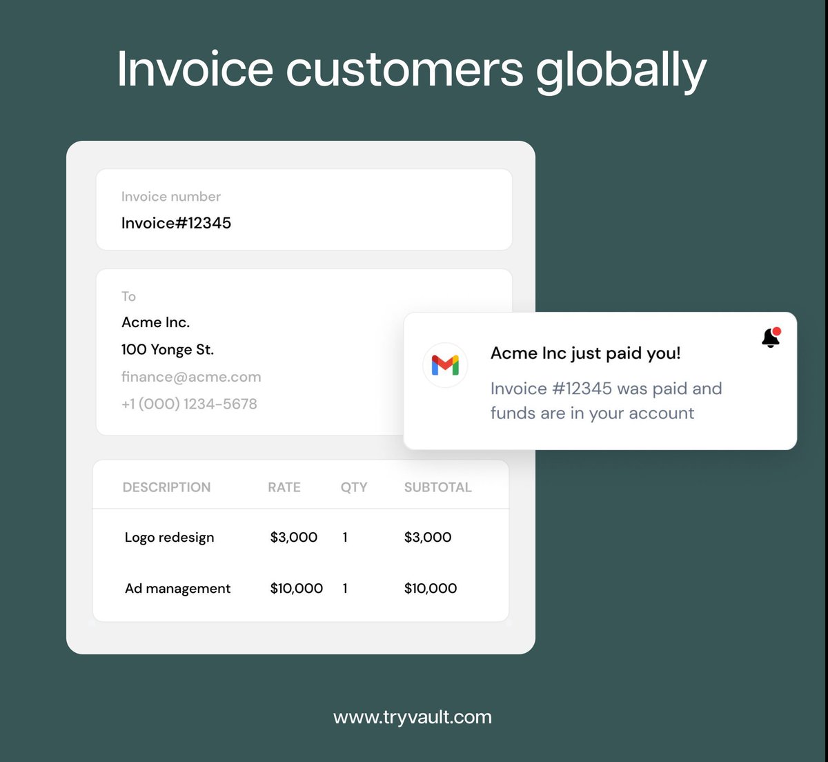 🚨New Product Update🚨 

Invoicing - Streamlining accounts receivable by giving Canadian businesses the capability to:
▪️ Get paid in multiple currencies 10x faster
▪️ Be notified when bills are paid or overdue
▪️ Automatically send email reminders to customers