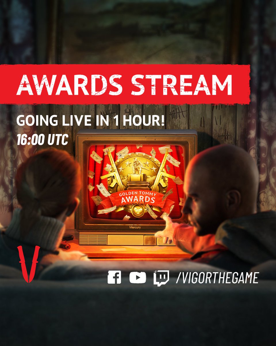 Only 1 HOUR to go until The Golden Tommy Awards! 🏆 We'll be going live at 16:00 UTC 🎥 Set your tomato timers now! 🍅 ▶️twitch.tv/vigorthegame ▶️facebook.com/vigorthegame ▶️youtube.com/vigorthegame