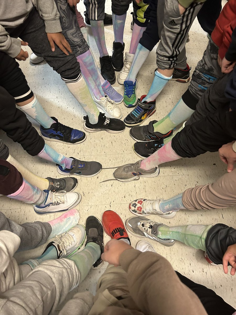 Rocking our tie-dyed socks 🧦 for World Down Syndrome Day! <a href="/HST_YCDSB/">Holy Spirit School</a> <a href="/laurasawicky/">Laura Sawicky</a>