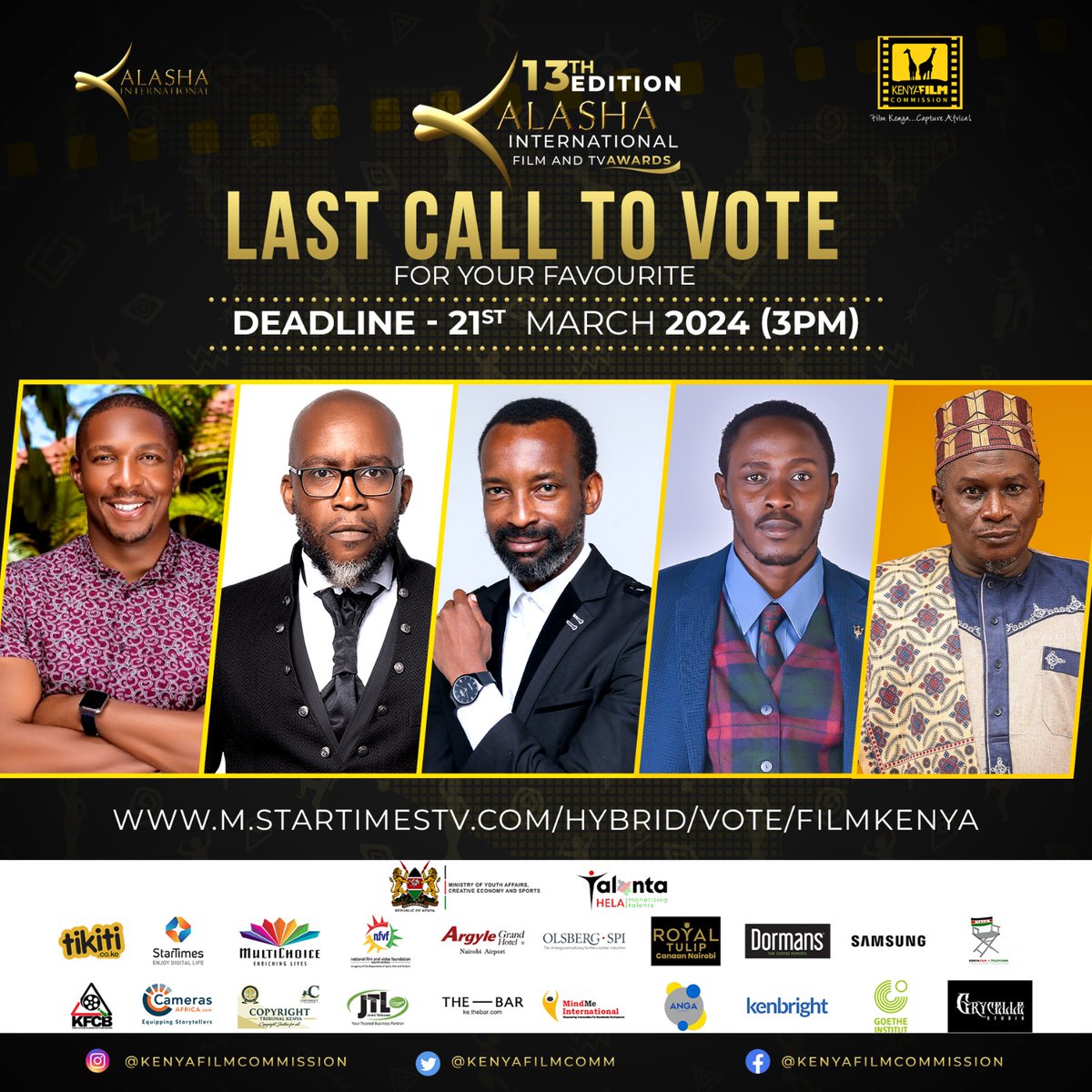 As the curtains rise on the #KalashaAwards2024, let's celebrate the diverse voices and perspectives that enrich Kenyan cinema. Here's to storytelling that knows no bounds.

KalashaInternationalFilm andTvAwards
Film in Kenya