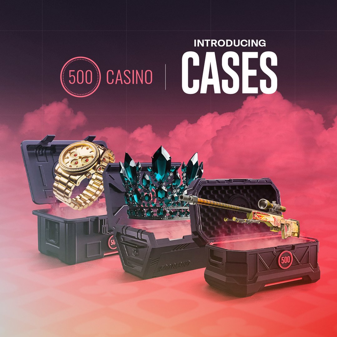 500 IS ANNOUNCING: CASES For almost a year we have been working tirelessly on our biggest game mode yet. Introducing not only CS2-themed cases, but also a brand new theme concept for cases called 'Artifacts' containing a variety of rare metals, gems & more!