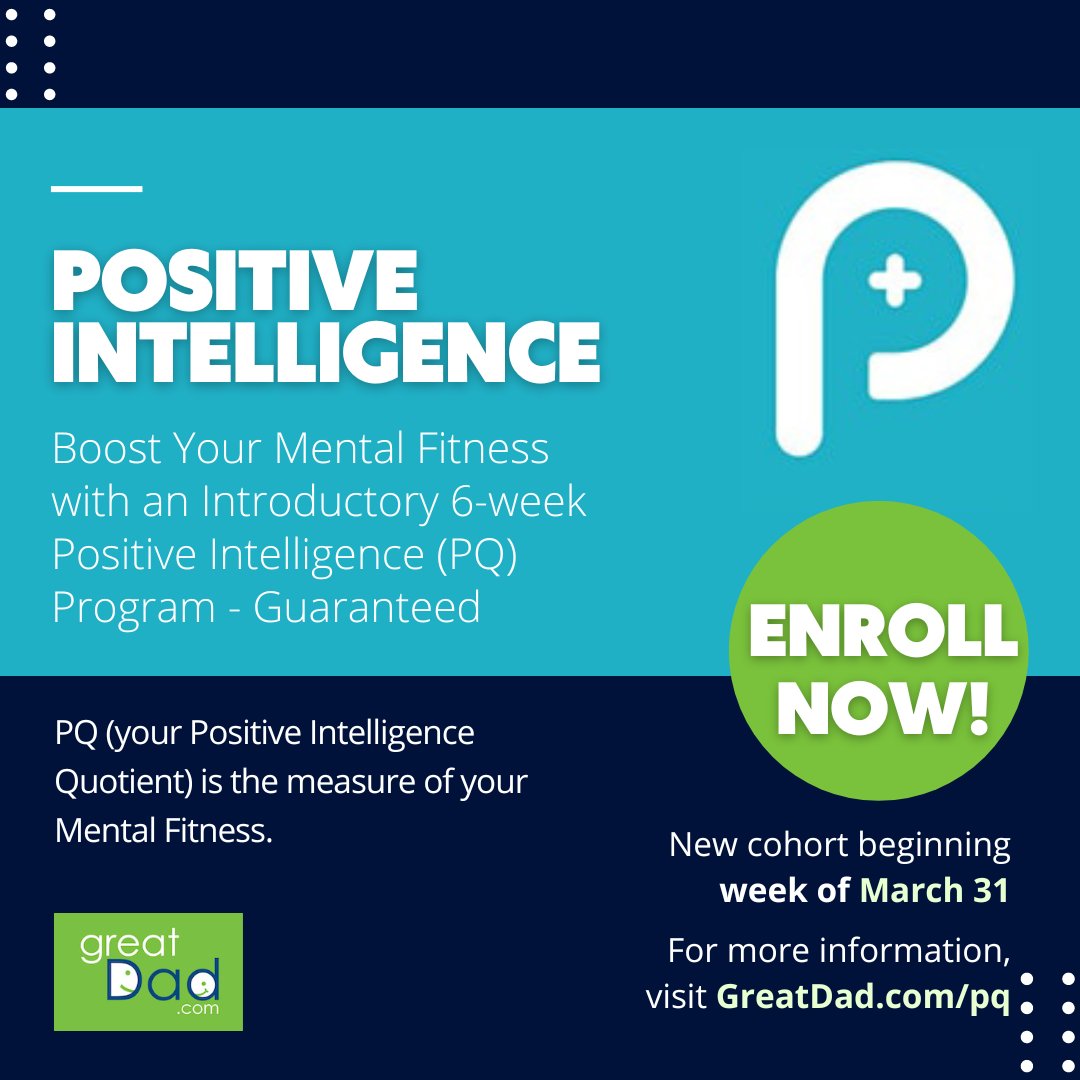 GreatDadNews's tweet image. Want to be measurably happier in 6 weeks guaranteed?

Schedule a free coaching call here:
calendly.com/paul-coaching/…

#GreatDad #PositiveIntelligence #PQ #MentalFitness