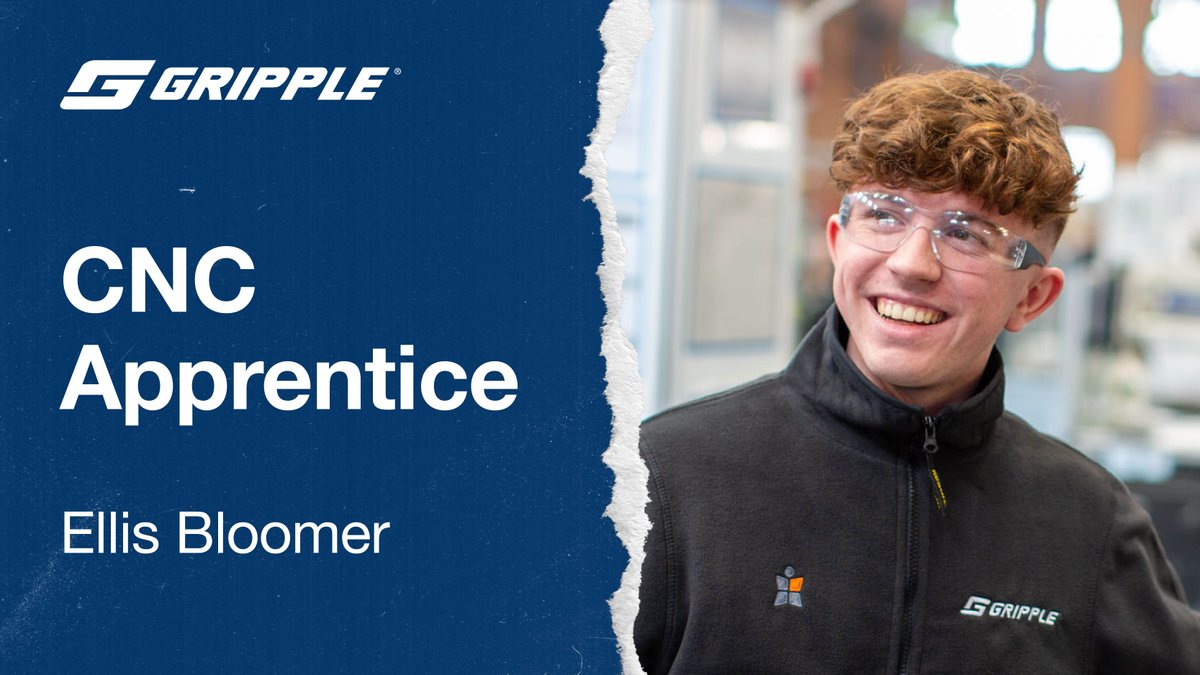 Life as a Gripple apprentice is about setting our young people up for a successful future. From CNC apprentice to senior manufacturing engineer, Ellis is the perfect example of apprenticeship success. Hear his story: ow.ly/2gCn50QYAuH Apply Now! ow.ly/Lw0050QYAuI