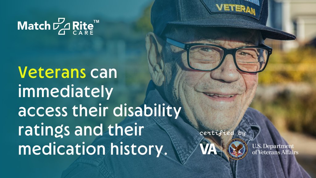 matchrite's tweet image. MatchRite Care™ has been certified by the US Department of Veterans Affairs (VA). Direct benefits we provide to veterans include: disability ratings access, full medical records, coordination across VAMC, VA CRC, and private sector providers, and more: matchritecare.com/patients