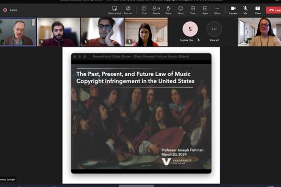 It was a pleasure to host <a href="/jpfishman/">Joseph Fishman</a> from <a href="/vanderbiltlaw/">Vanderbilt Law</a> yesterday for our online <a href="/CLC_uon/">UoN Commercial Law Centre</a> seminar on 'The past, present and future Law of Music Copyright Infringement in USA'

We thank Professor Fishman for his time and hope to see him soon in the future!