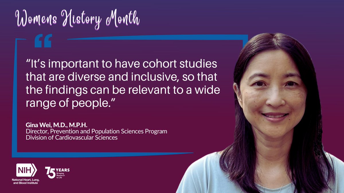 Dr. Gina Wei guides some of the most important population health studies in the United States. Learn more about her during #WomensHistoryMonth: go.nih.gov/tgpX38x