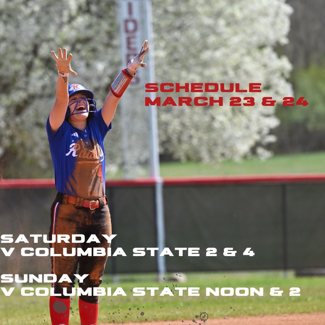 Home series with Columbia State this weekend! ❤️🤍💙