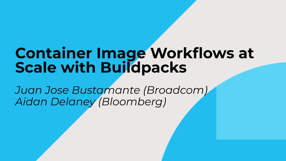 Tech At Bloomberg (@techatbloomberg) on Twitter photo In their Maintainer Track talk "Container Image Workflows at Scale with #Buildpacks" at #KubeCon + #CloudNativeCon Europe 2024 today (17:25 CET), <a href="/aidandelaney/">aidandelaney</a> & Broadcom's Juan Bustamante look at using <a href="/buildpacks_io/">buildpacks_io</a> to deploy web applications at scale
bloom.bg/3PsdgNs In their Maintainer Track talk "Container Image Workflows at Scale with #Buildpacks" at #KubeCon + #CloudNativeCon Europe 2024 today (17:25 CET), <a href="/aidandelaney/">aidandelaney</a> & Broadcom's Juan Bustamante look at using <a href="/buildpacks_io/">buildpacks_io</a> to deploy web applications at scale
bloom.bg/3PsdgNs