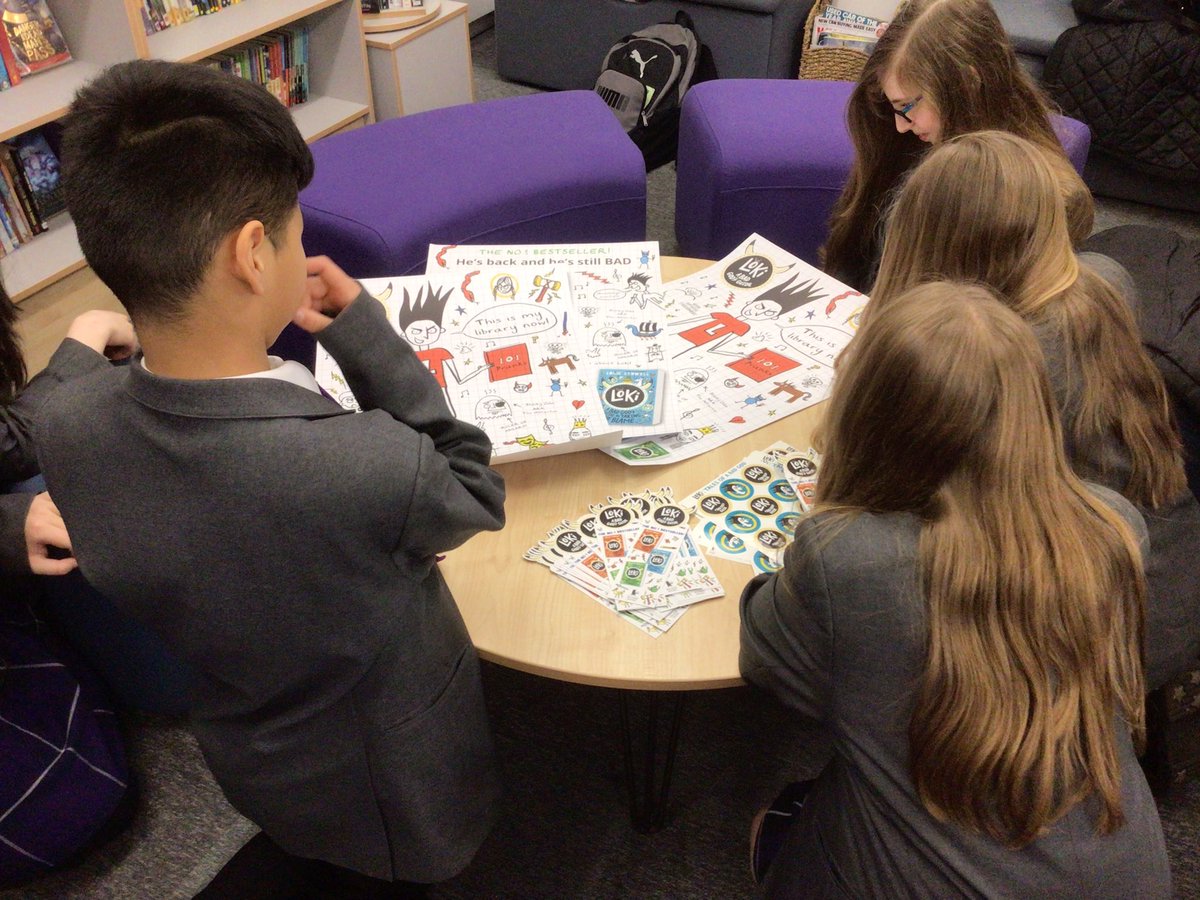 UnsworthAcademy's tweet photo. Students got to enjoy the Loki goodies that we were kindly sent by Reading Agency and also enjoyed exploring some of the new books that our Library has had delivered this week #BeLessLoki #readingforpleasure https://t.co/sbmLxJXfUM