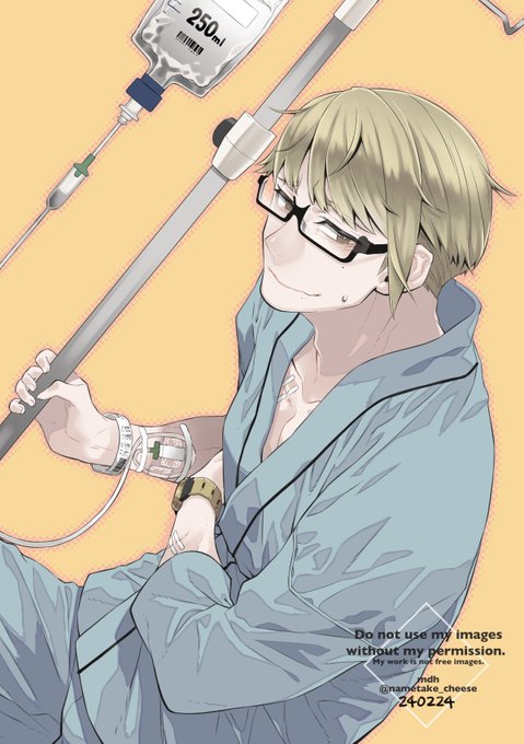 「1boy intravenous drip」 illustration images(Latest)